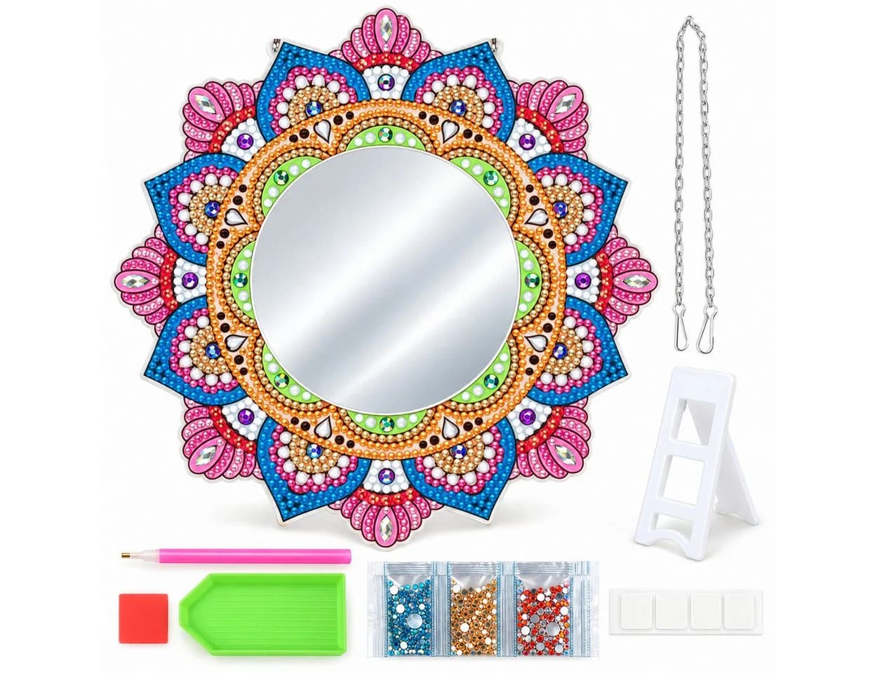 GOLDEN Kreativset Diamond Painting Spiegel Mandala mit Standfuß - Bild 2