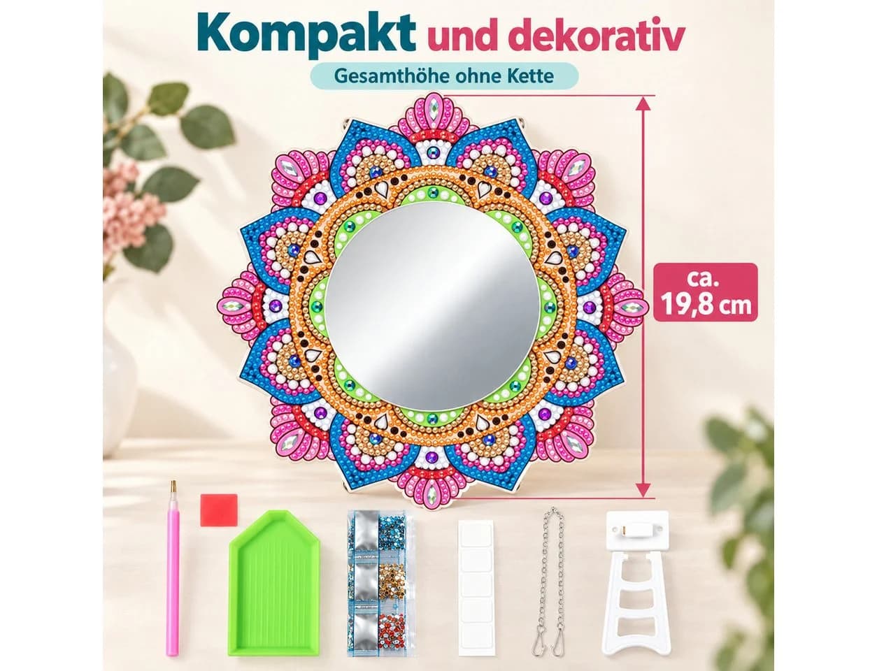 GOLDEN Kreativset Diamond Painting Spiegel Mandala mit Standfuß - Bild 4