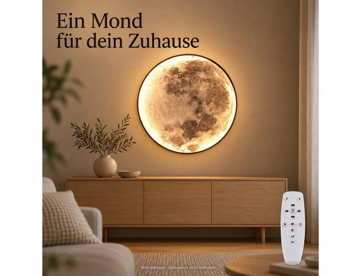 GOLDEN LED-Mondleuchte 60 cm Dimmbar Fernbedienung Gold