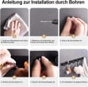 GOLDEN Hakenleiste Schwarz Selbstklebend & Schrauben mit 5 Haken Bild 3
