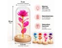 GOLDEN Ewige Rose in Glaskuppel mit LED-Licht Rosa/Gold Bild 3