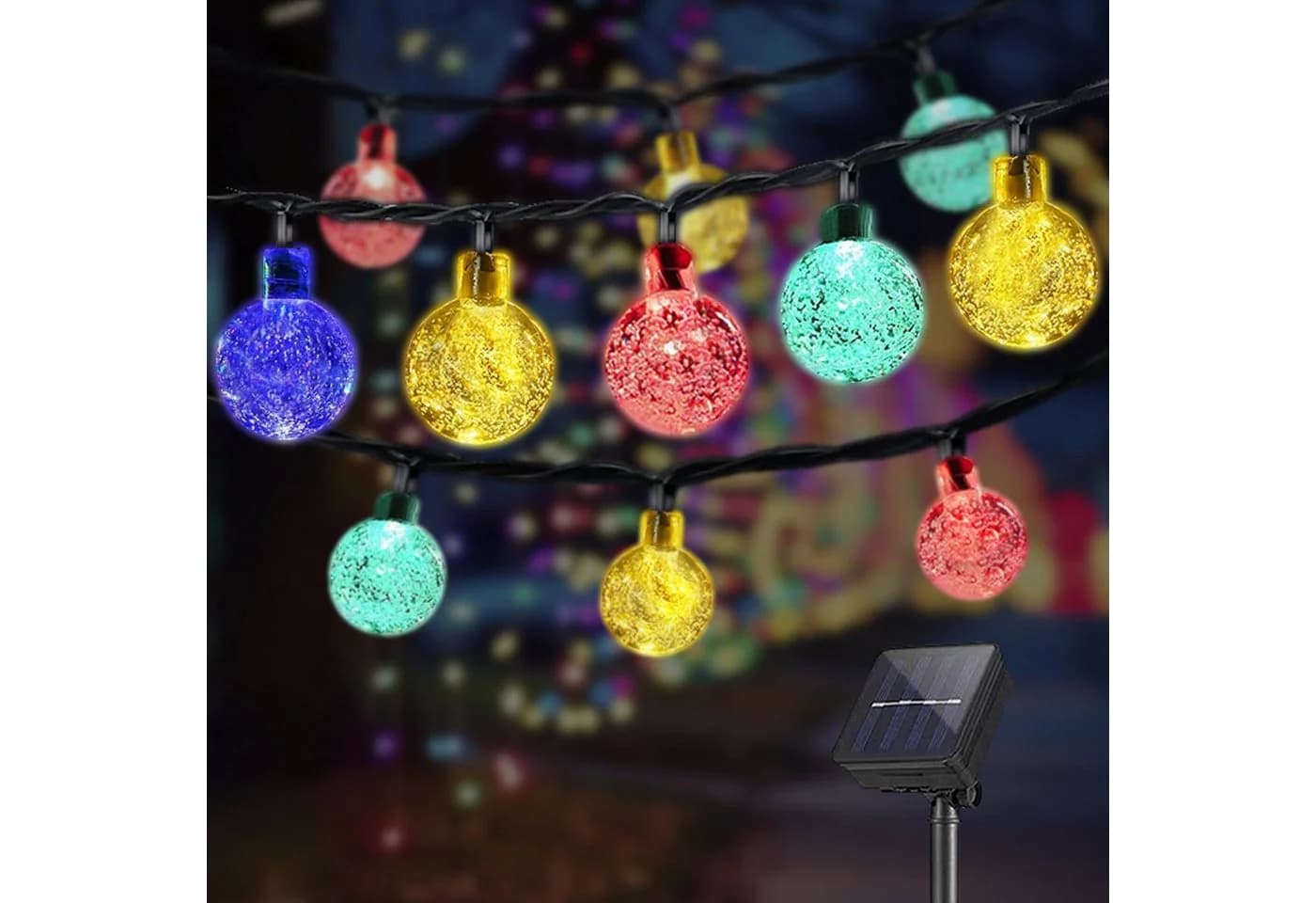 LQWELL LED Solarleuchte Lichterkette Bunt 40 LEDs 10M - Bild 2