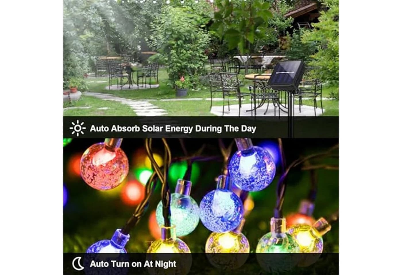 LQWELL LED Solarleuchte Lichterkette Bunt 40 LEDs 10M - Bild 4