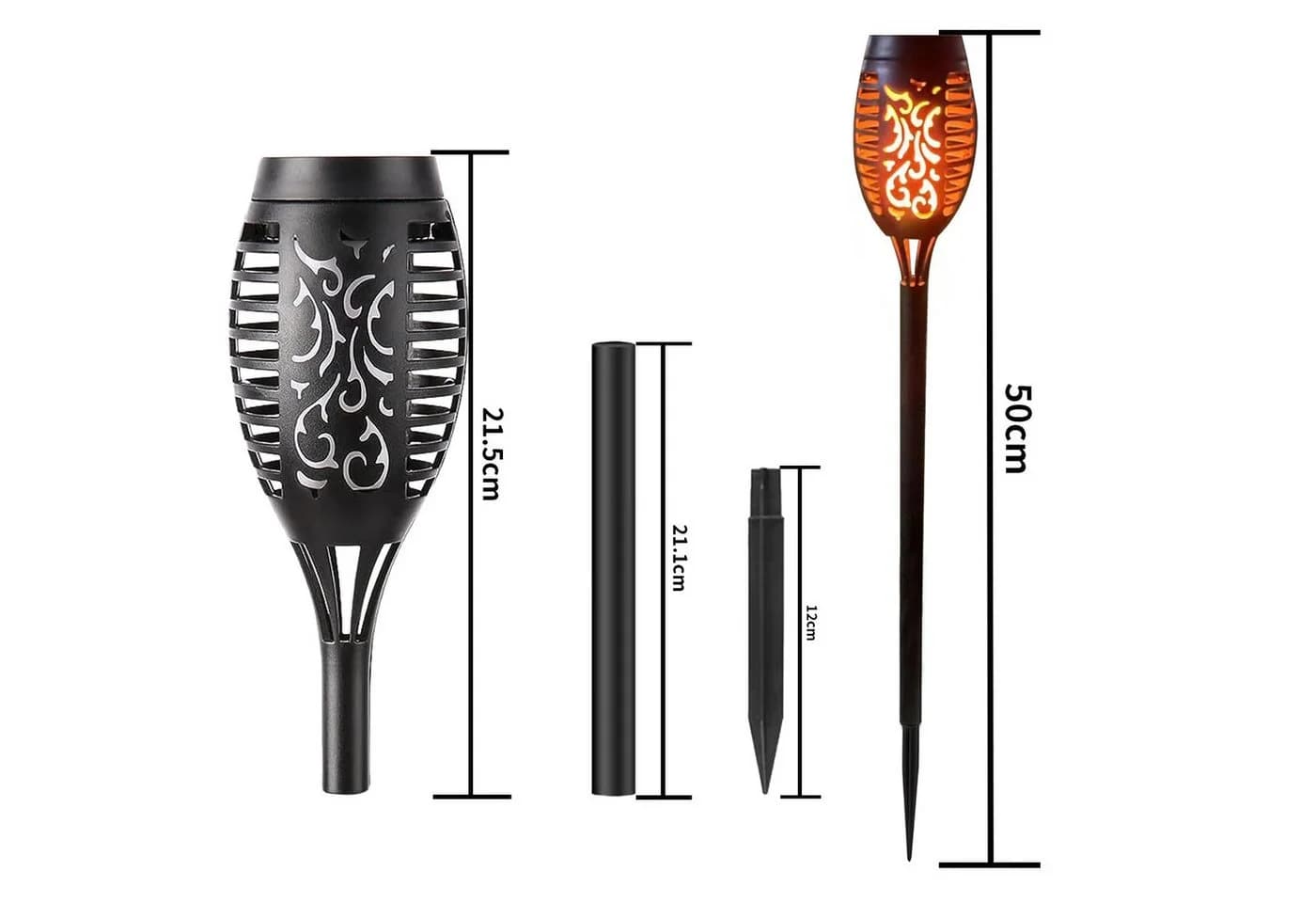 LQWELL LED Solarleuchte mit Flammeneffekt Gelb - Bild 4