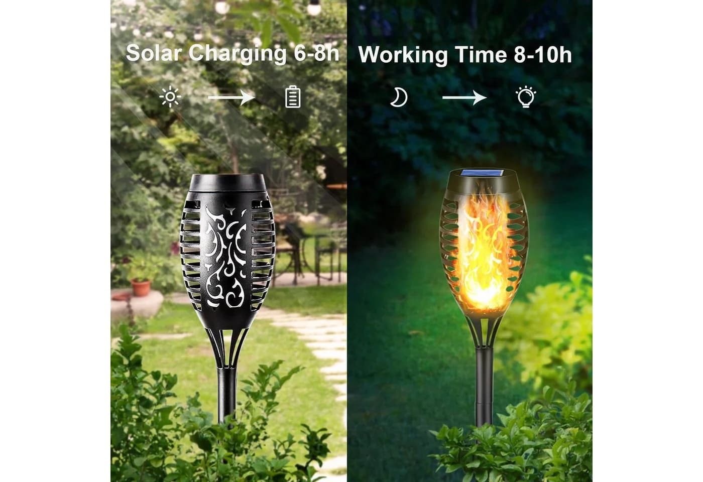 LQWELL LED Solarleuchte mit Flammeneffekt Gelb - Bild 5