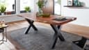 Massivart® Baumkantentisch TOMASO Akazie Massivholz Industrial Look Bild 2