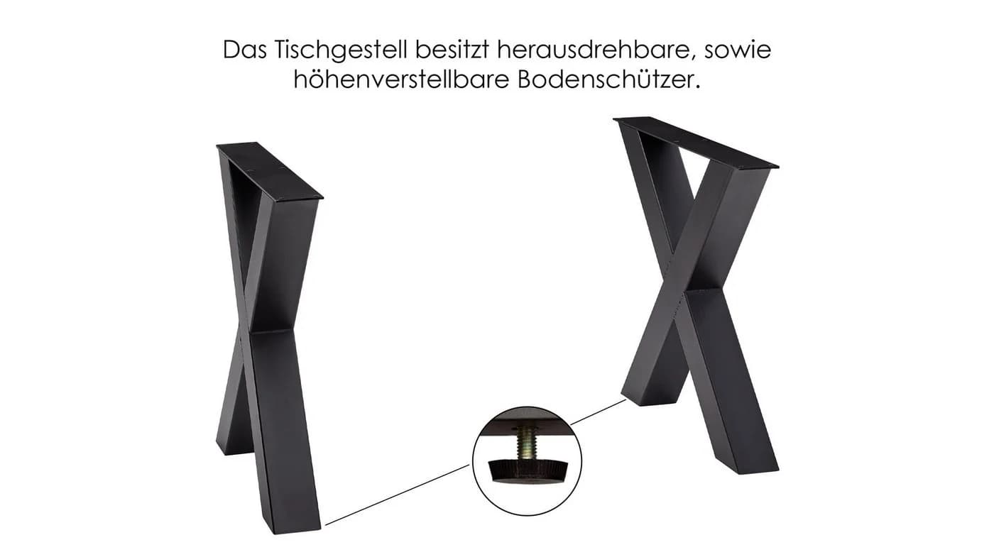 Massivart® Baumkantentisch TOMASO Akazie Massivholz Industrial Look - Bild 4