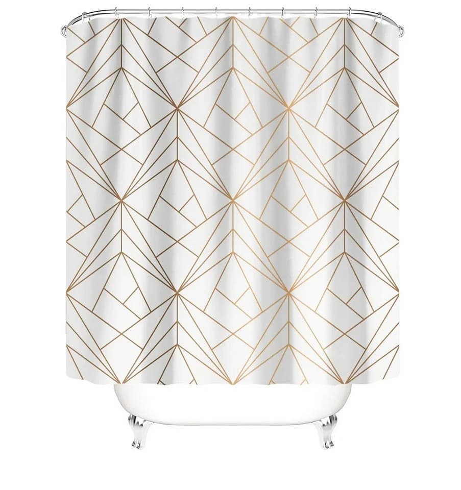 M&W DAS DESIGN Duschvorhang Gelb Geometrisch Anti-Schimmel
