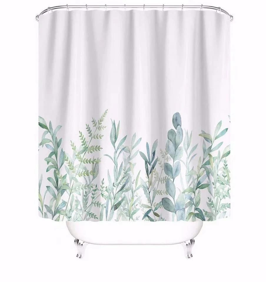 M&W DAS DESIGN Duschvorhang Grün Botanisch Schimmelresistent - Bild 2