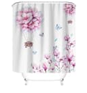 M&W DAS DESIGN Duschvorhang Kirschblüte Blumen- und Schmetterlingsmuster Bild 2