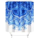 M&W DAS DESIGN Duschvorhang 180x200 cm Blaues Mandala-Muster Bild 1