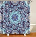 M&W DAS DESIGN Duschvorhang 180x200cm Lila Blau Gelb Paisley Bild 2