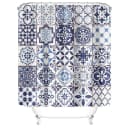 M&W DAS DESIGN Duschvorhang 180x200 cm Blau-Weiß Bild 2