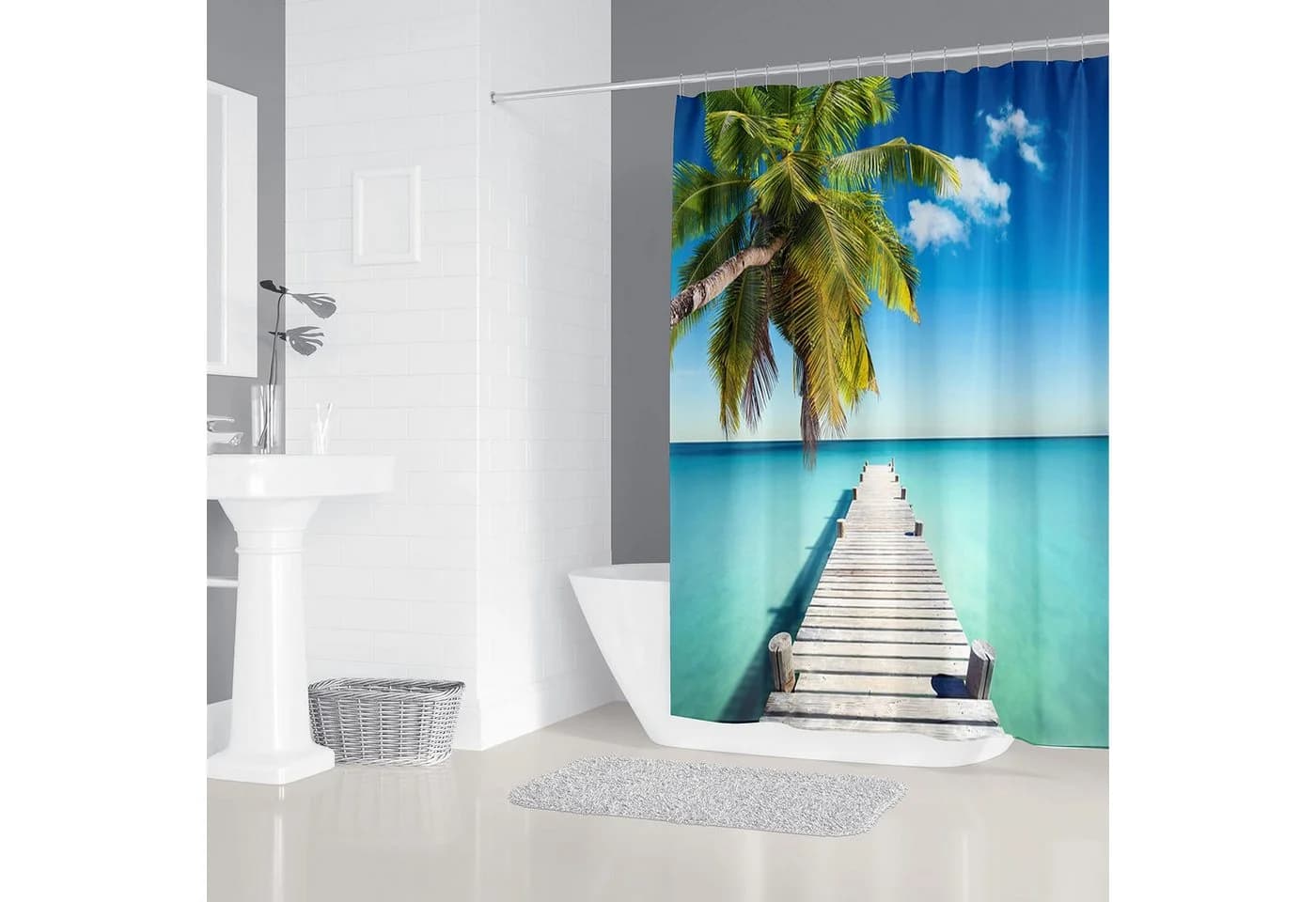 M&W DAS DESIGN Duschvorhang 180x200cm Polyester