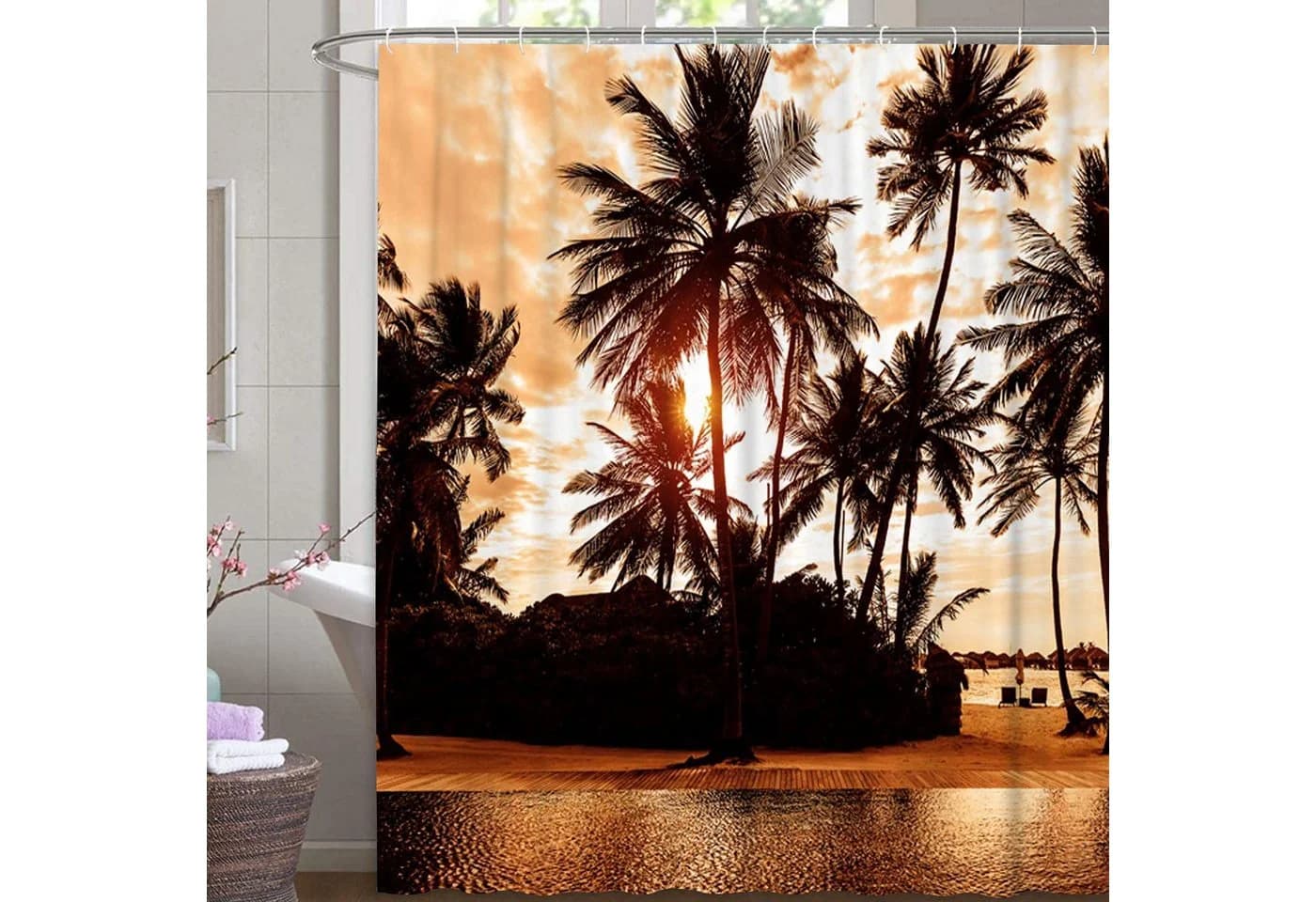 M&W DAS DESIGN Duschvorhang Strandmotiv Wasserdicht - Bild 2