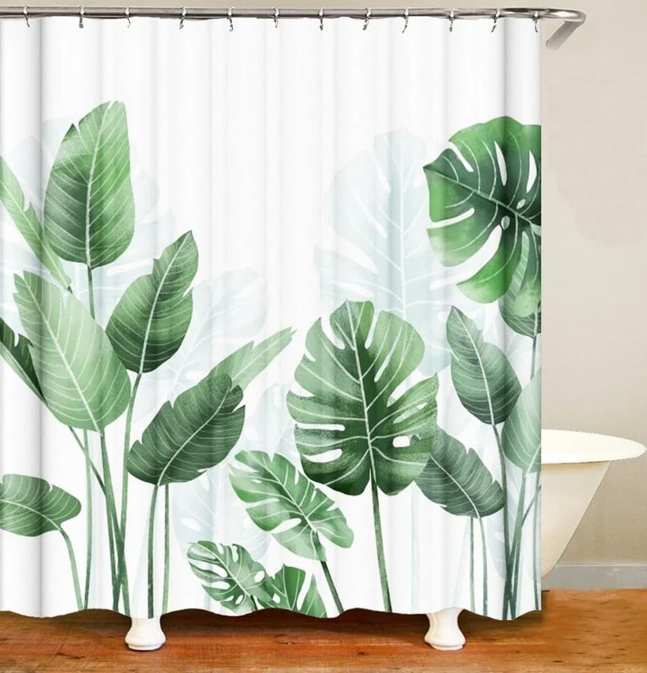 M&W DAS DESIGN Duschvorhang Bananenblätter Grün Polyester - Bild 3