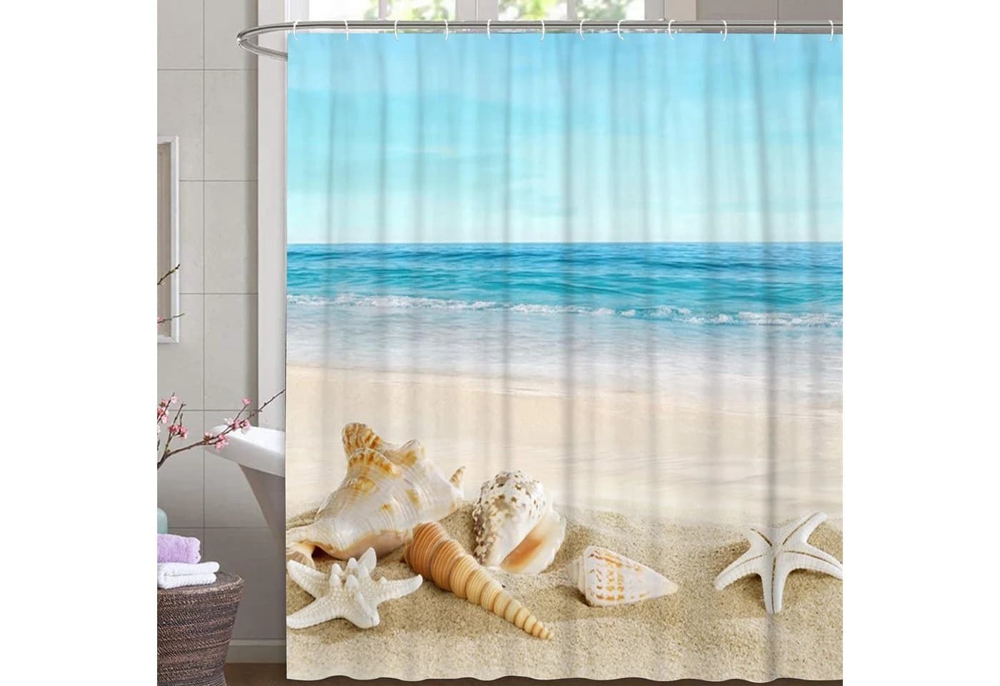 M&W DAS DESIGN Duschvorhang 180x200cm Meeresthema - Bild 2