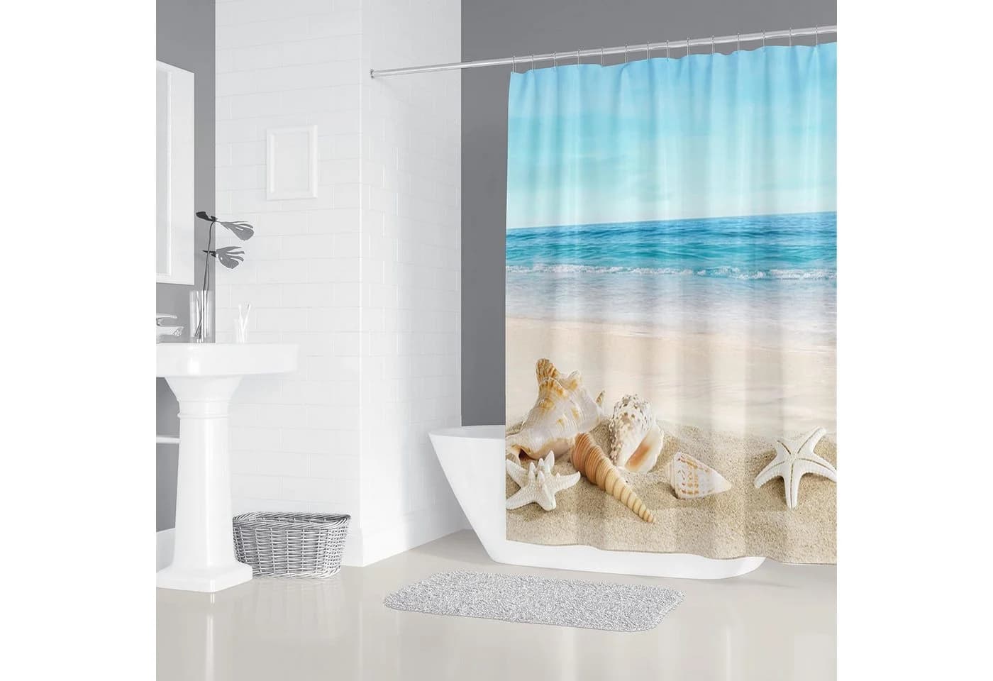 M&W DAS DESIGN Duschvorhang 180x200cm Meeresthema - Bild 3