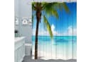 M&W DAS DESIGN Duschvorhang Tropisch Blau Weiß Polyester Bild 1
