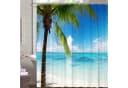 M&W DAS DESIGN Duschvorhang Tropisch Blau Weiß Polyester Bild 2