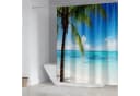 M&W DAS DESIGN Duschvorhang Tropisch Blau Weiß Polyester Bild 3