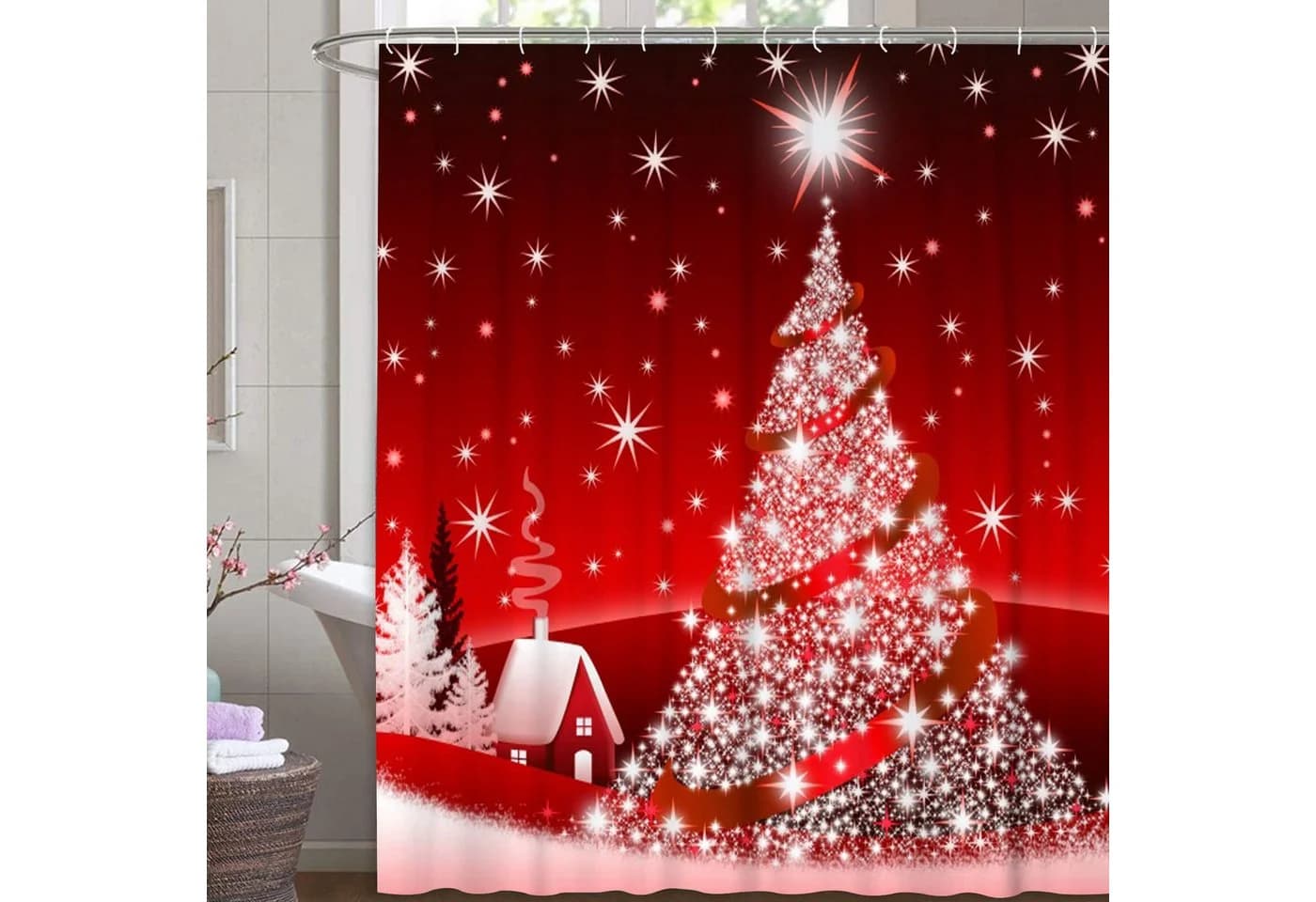 M&W DAS DESIGN Duschvorhang 180x200 cm Weihnachtlich - Bild 2