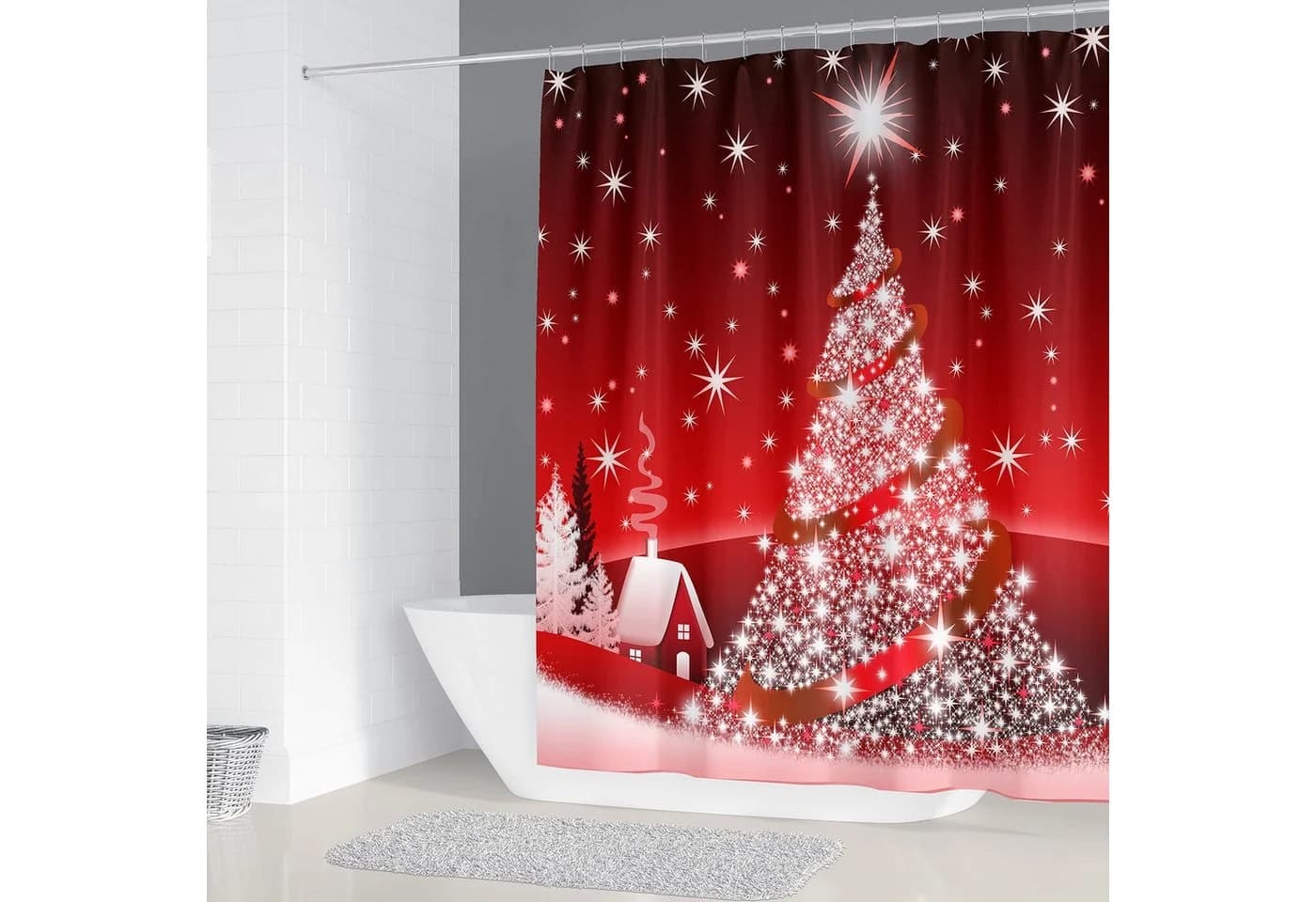 M&W DAS DESIGN Duschvorhang 180x200 cm Weihnachtlich - Bild 3