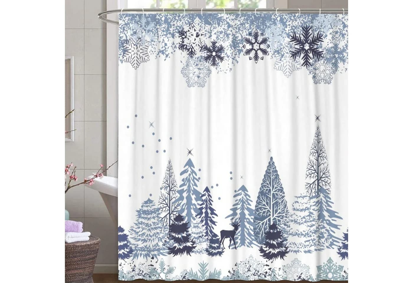 M&W DAS DESIGN Duschvorhang Weihnachten 180x200cm Polyester