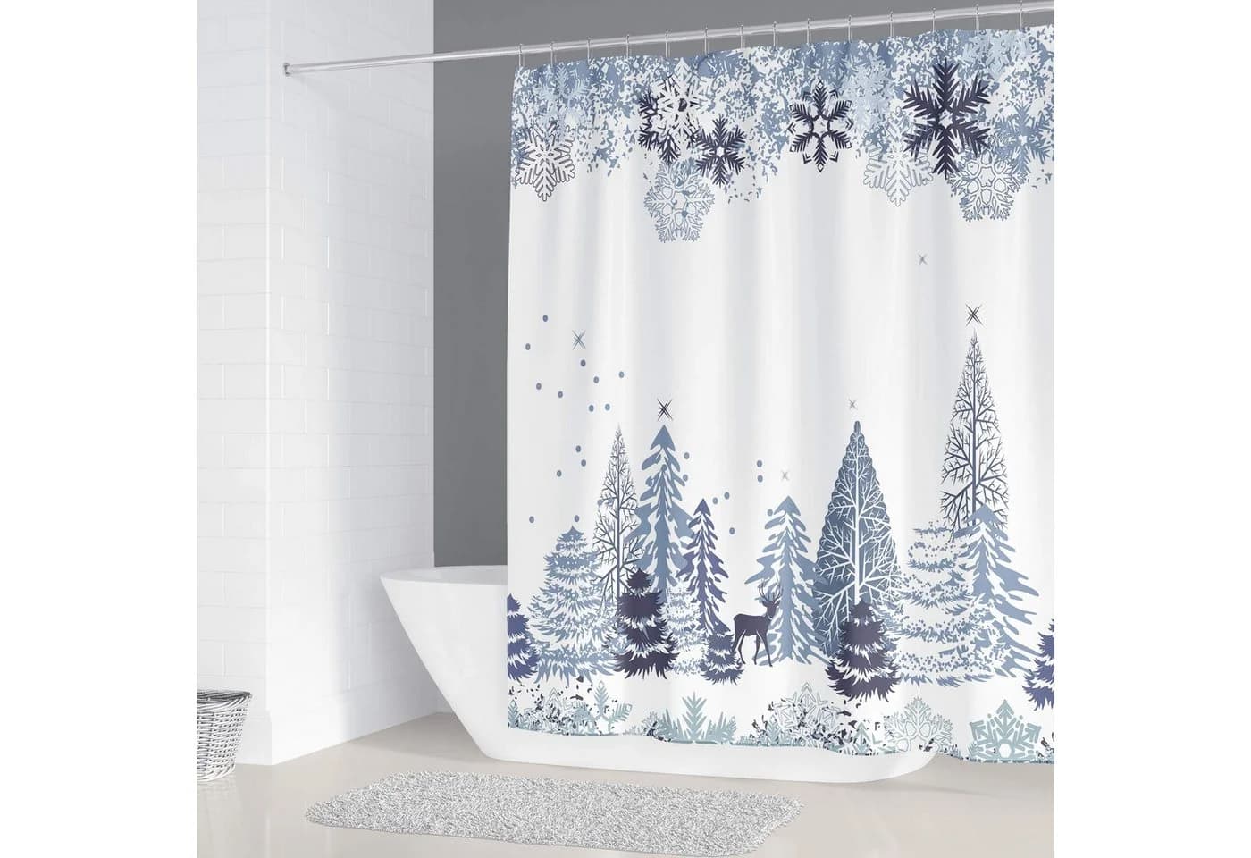 M&W DAS DESIGN Duschvorhang Weihnachten 180x200cm Polyester - Bild 3