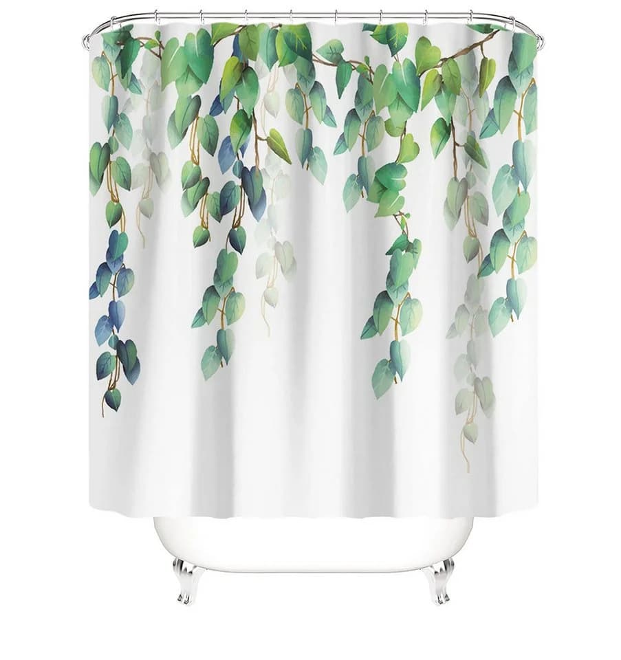 M&W DAS DESIGN Duschvorhang Pflanzen Blau 180x200 cm