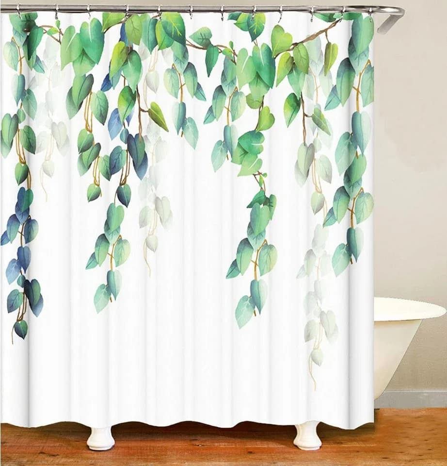 M&W DAS DESIGN Duschvorhang Pflanzen Blau 180x200 cm - Bild 2