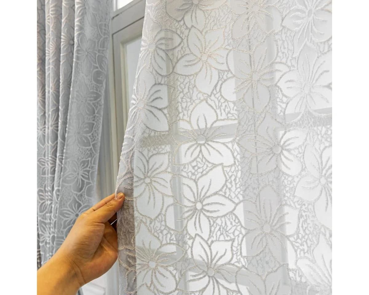 M&W DAS DESIGN Vorhang mit Ösen Grau Klassisches Muster - Bild 5