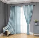 M&W DAS DESIGN Vorhang Mit Ösen Blumenmuster Hellblau Bild 1