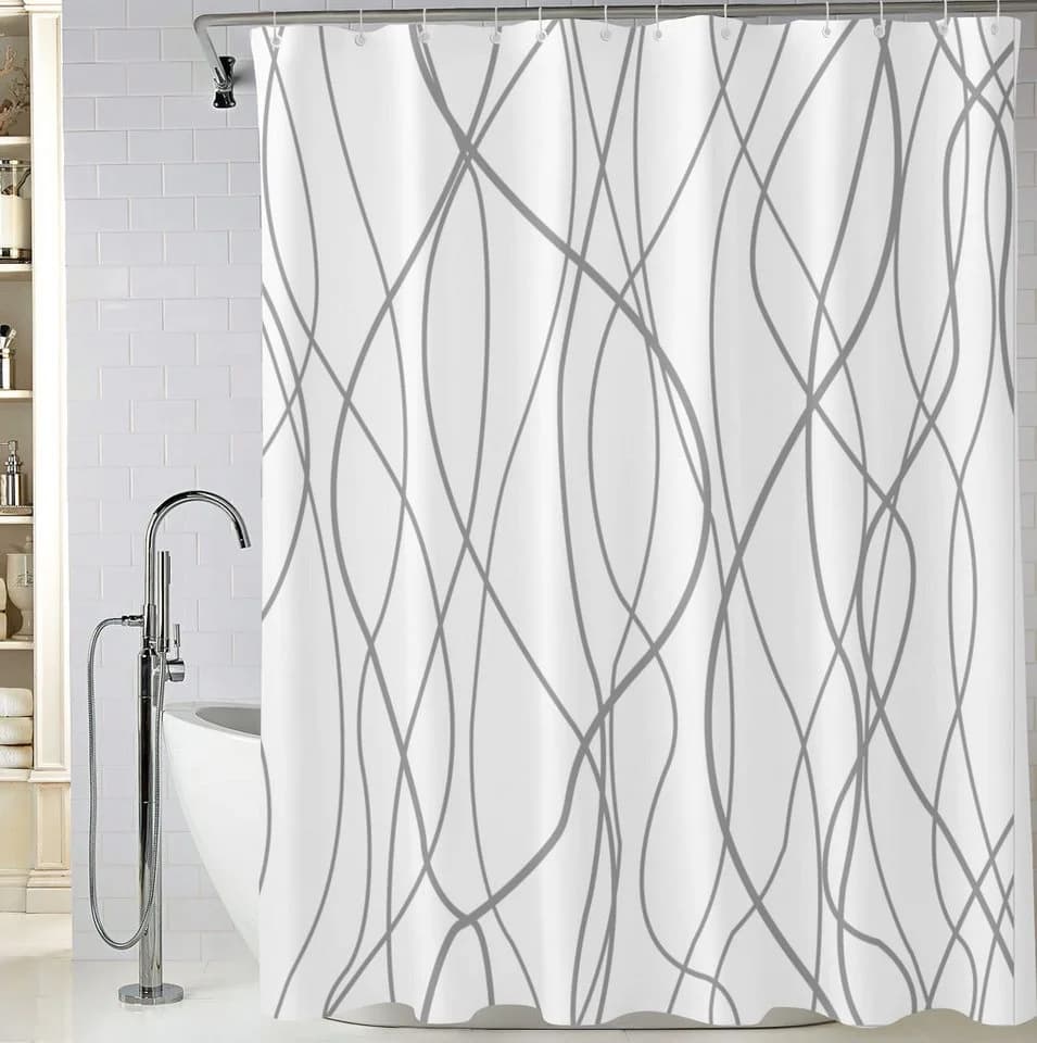M&W DAS DESIGN Duschvorhang 180x200 Anti Schimmel Wasserdicht - Bild 5