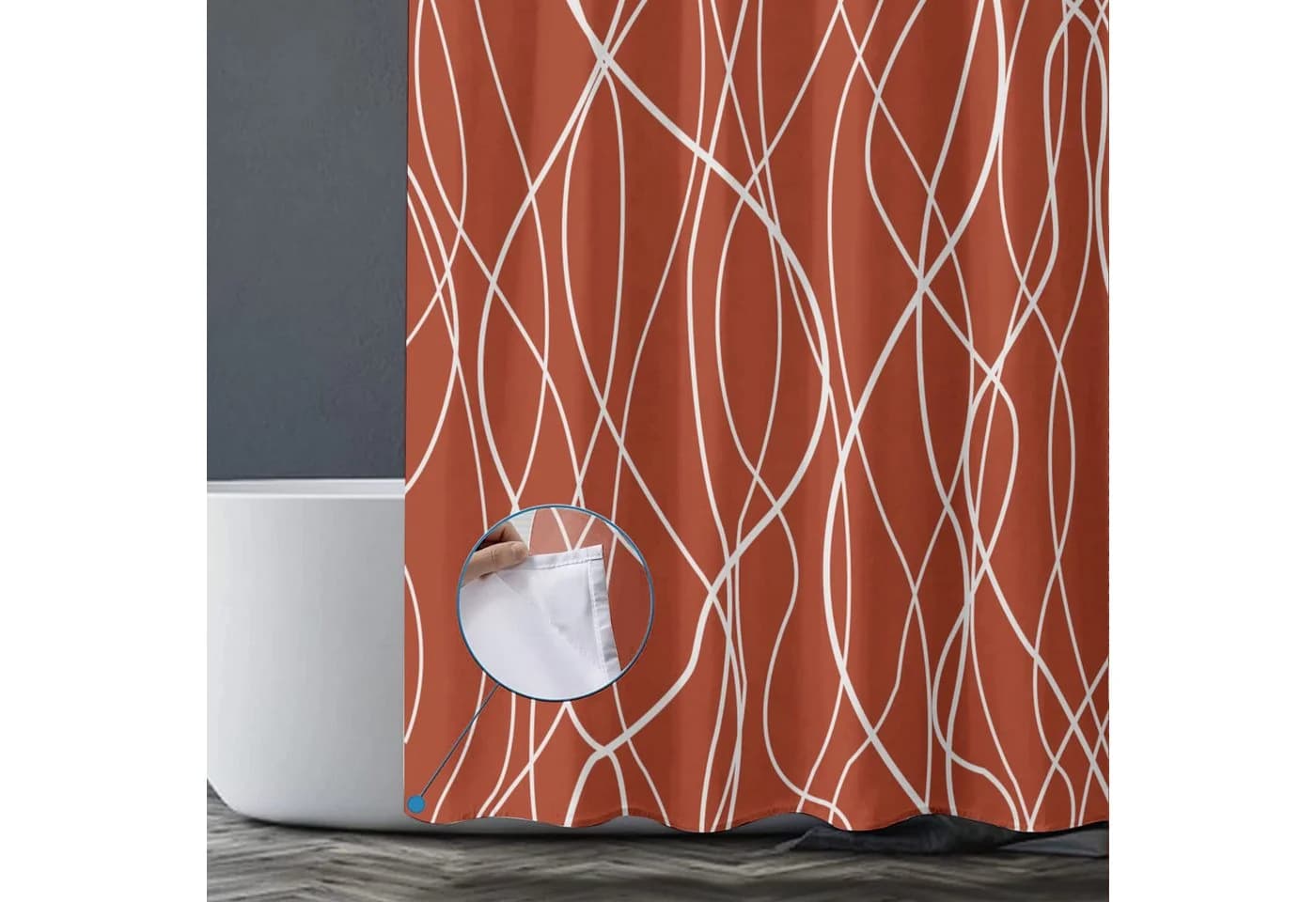 M&W DAS DESIGN Duschvorhang 180x200 Polyester Modern - Bild 4