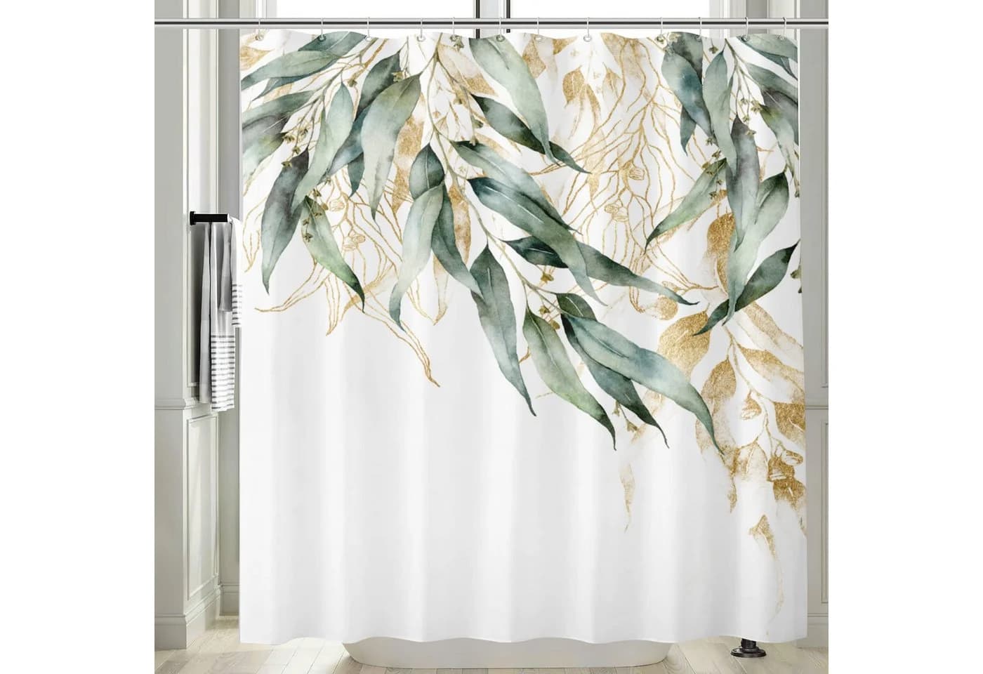 M&W DAS DESIGN Duschvorhang Shower curtains Anti schimmel Waschbar 180x200 Duschvorhang Grün - Bild 2