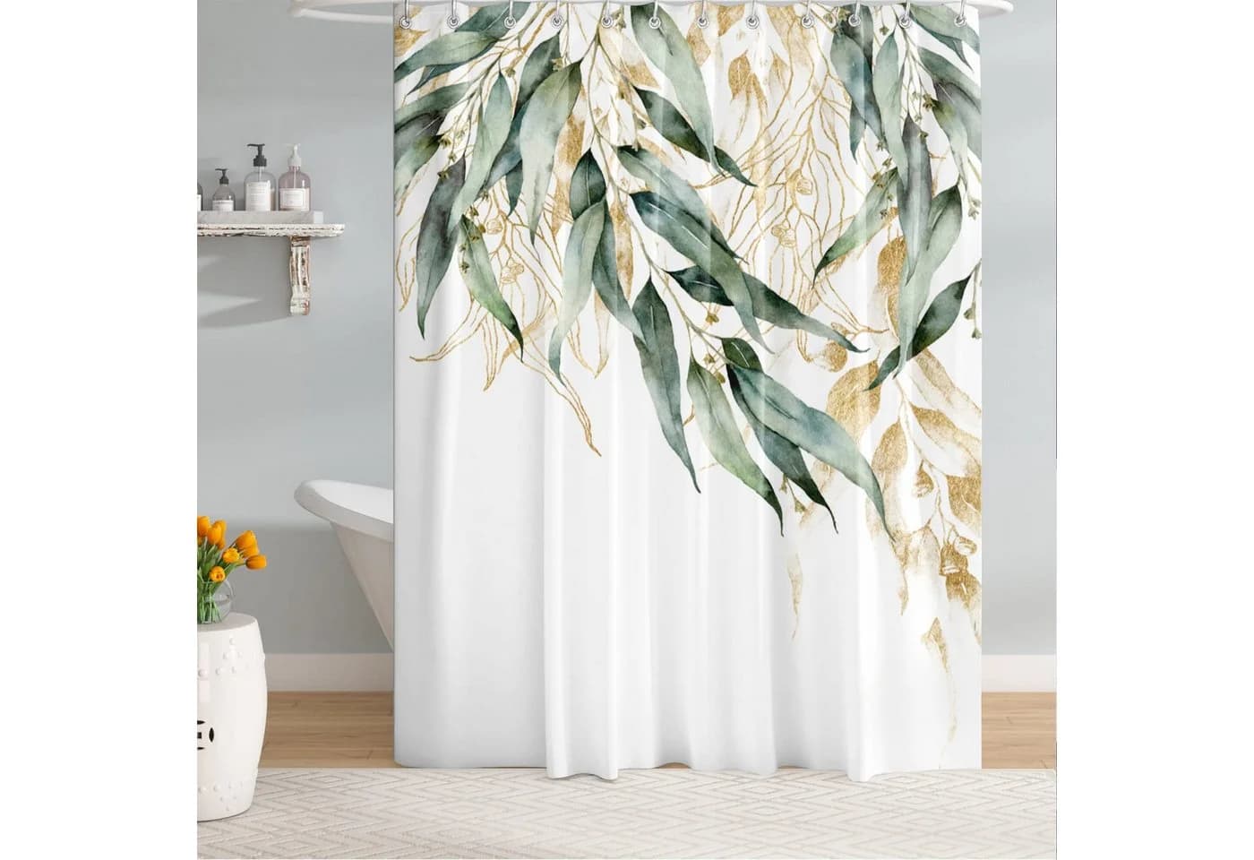 M&W DAS DESIGN Duschvorhang Shower curtains Anti schimmel Waschbar 180x200 Duschvorhang Grün - Bild 4