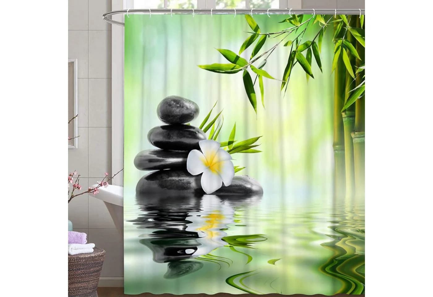M&W DAS DESIGN Duschvorhang 180x200cm Shower curtains Anti schimmel Waschbar Breite 120 cm - Bild 2