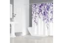 M&W DAS DESIGN Duschvorhang 180x200 cm Weiß/Violett Pflanzenmuster Bild 3