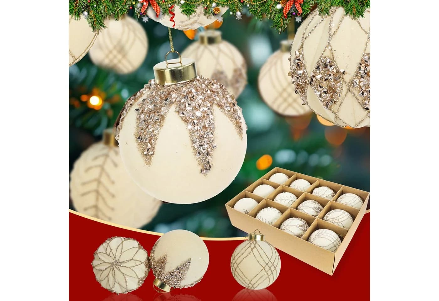 M&W DAS DESIGN Weihnachtsbaumkugel Christbaumschmuck Outdoor 8CM - Bild 3