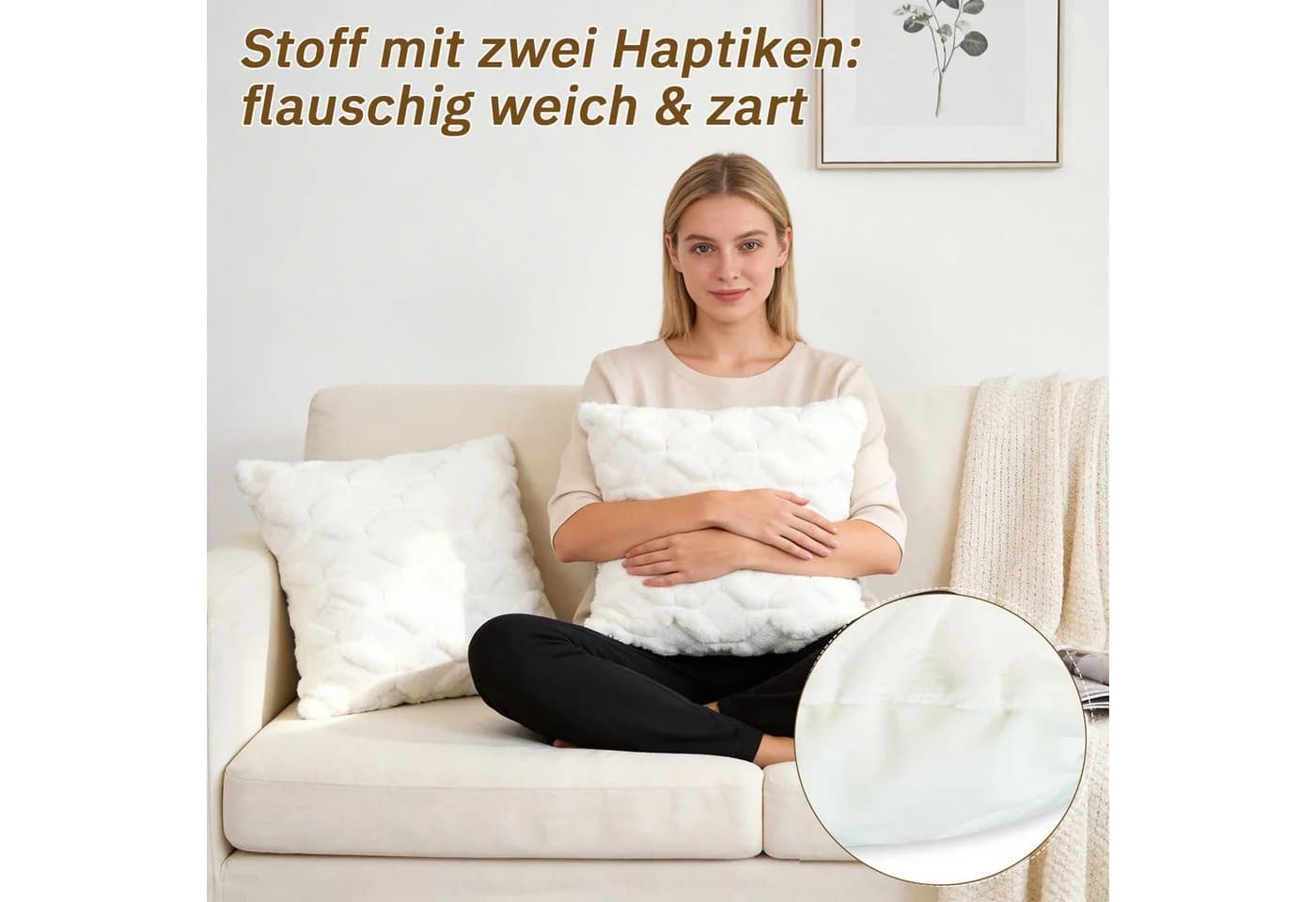 M&W DAS DESIGN Kissenbezug PP-Baumwolle 45x45cm 2er Weiß - Bild 3