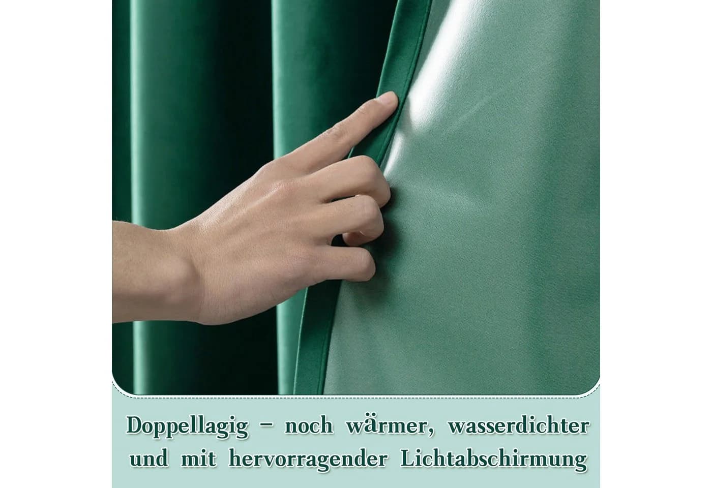 M&W DAS DESIGN Duschvorhang Grün Anti Schimmel Waschbar - Bild 4