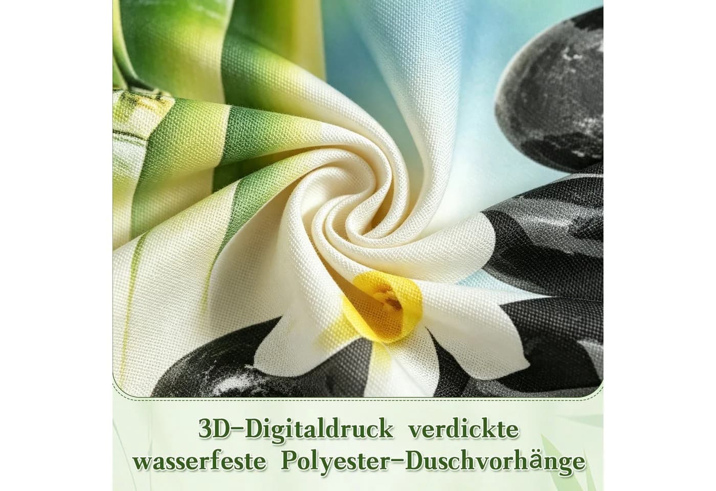M&W DAS DESIGN Duschvorhang Grün Anti Schimmel Mit Gewicht - Bild 3