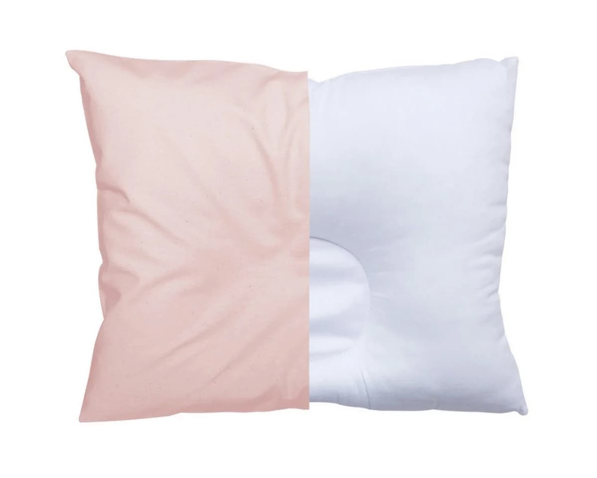 BabyDorm Babykopfkissen Rosa 100% Baumwolle Druckfreie Mulde