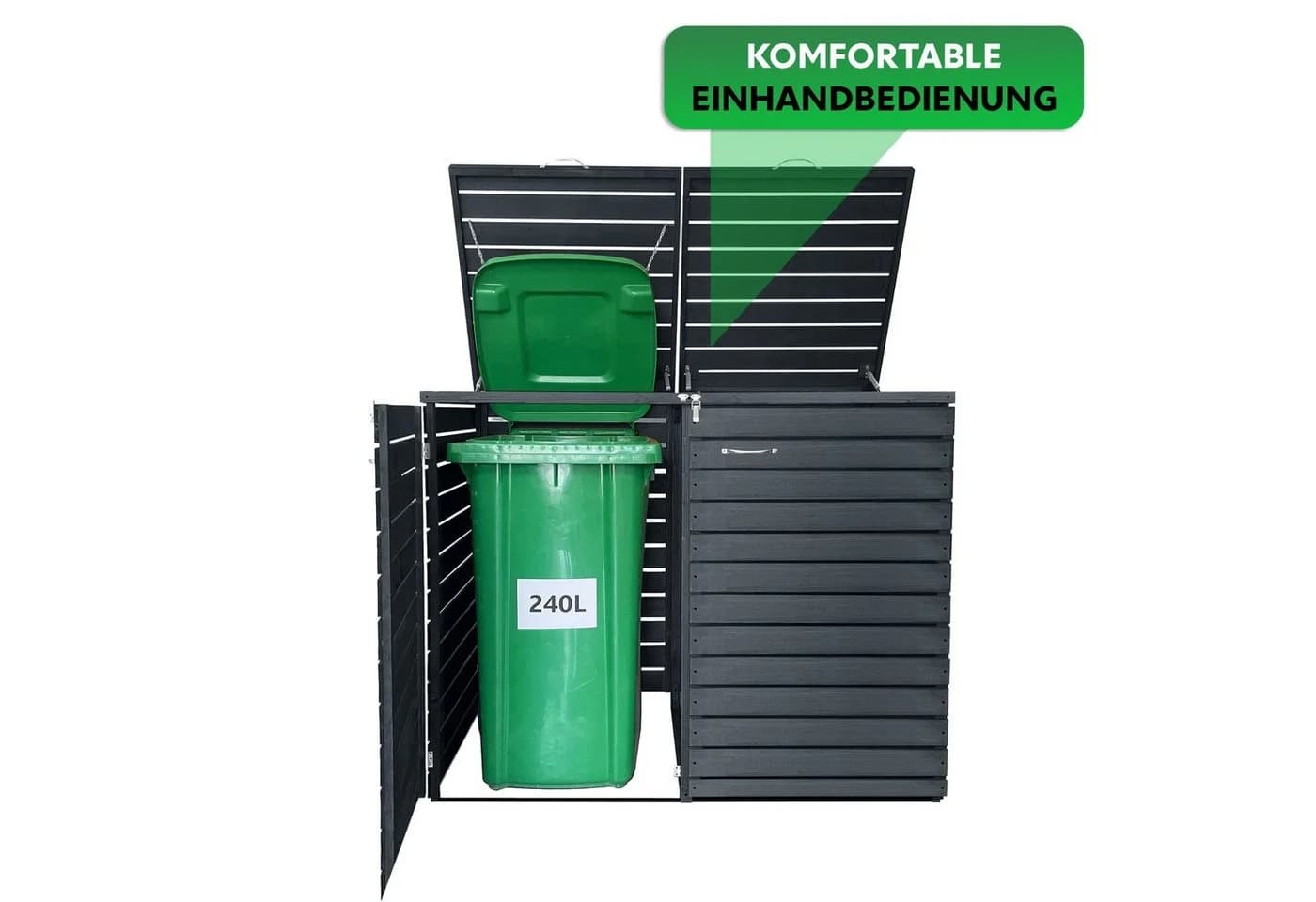Endorphin Mülltonnengarage Stabile Comfort Kiefernholz Braun/Anthrazit - Bild 4