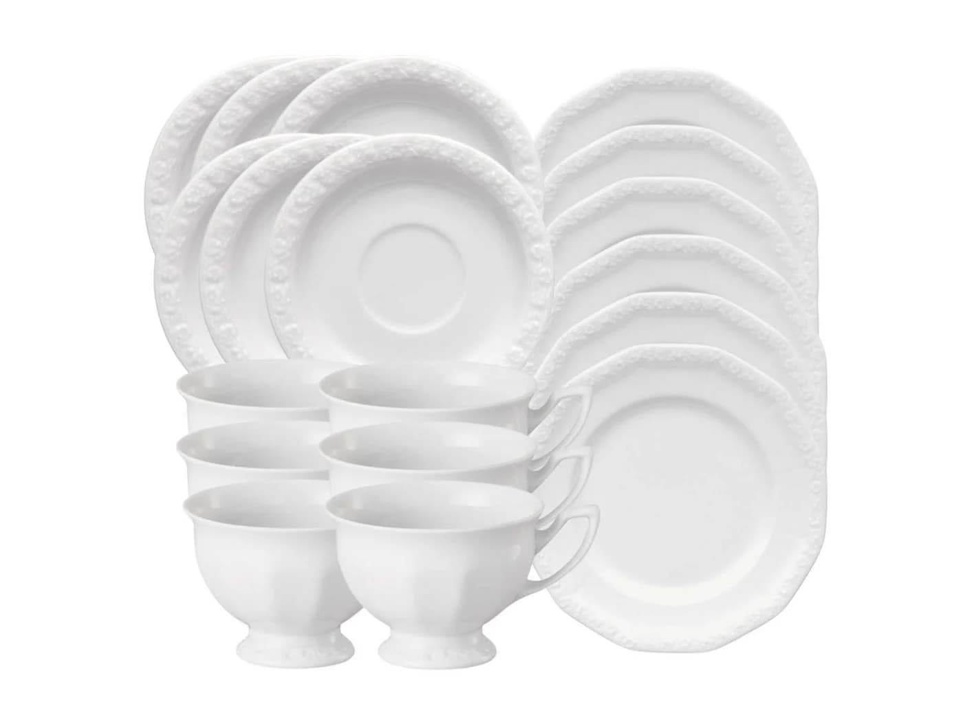 Rosenthal Frühstücks-Set Maria Weiss 18-tlg. Weißes Porzellan - Bild 2