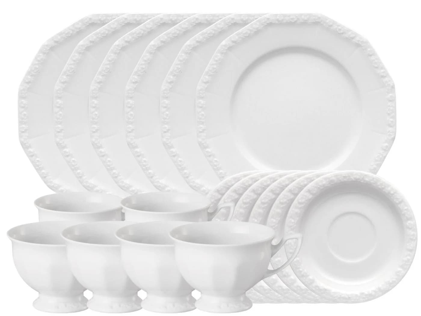 Rosenthal Frühstücks-Set Maria Weiss 18-tlg. Weiß Porzellan - Bild 2