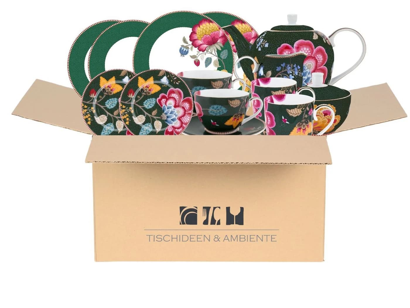 Elegante Geschenkbox aus Porzellan und Gold im Fantasy- und Floralstil - Bild 2