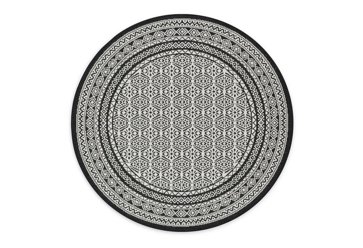 DomDeco Outdoorteppich FINN - Y Schwarz Rund - Bild 2