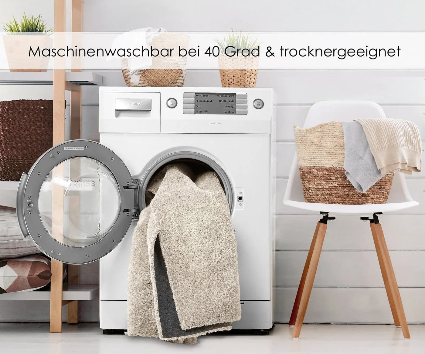 DomDeco FEEL Waschbarer Teppich Beige Kurzflor - Bild 5